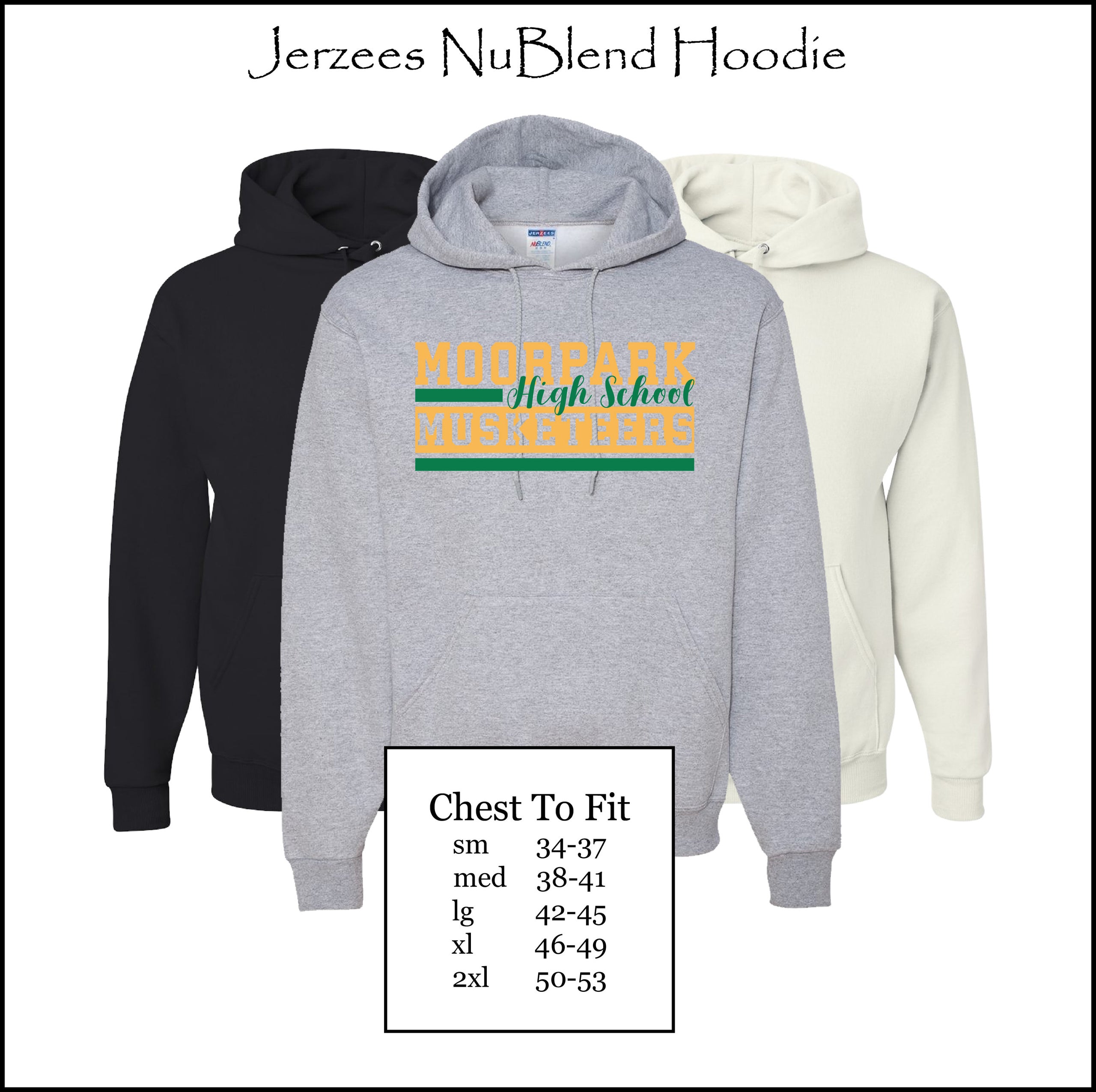 Moorpark Musketeers Cursive High School Hoodies Impact Graphics